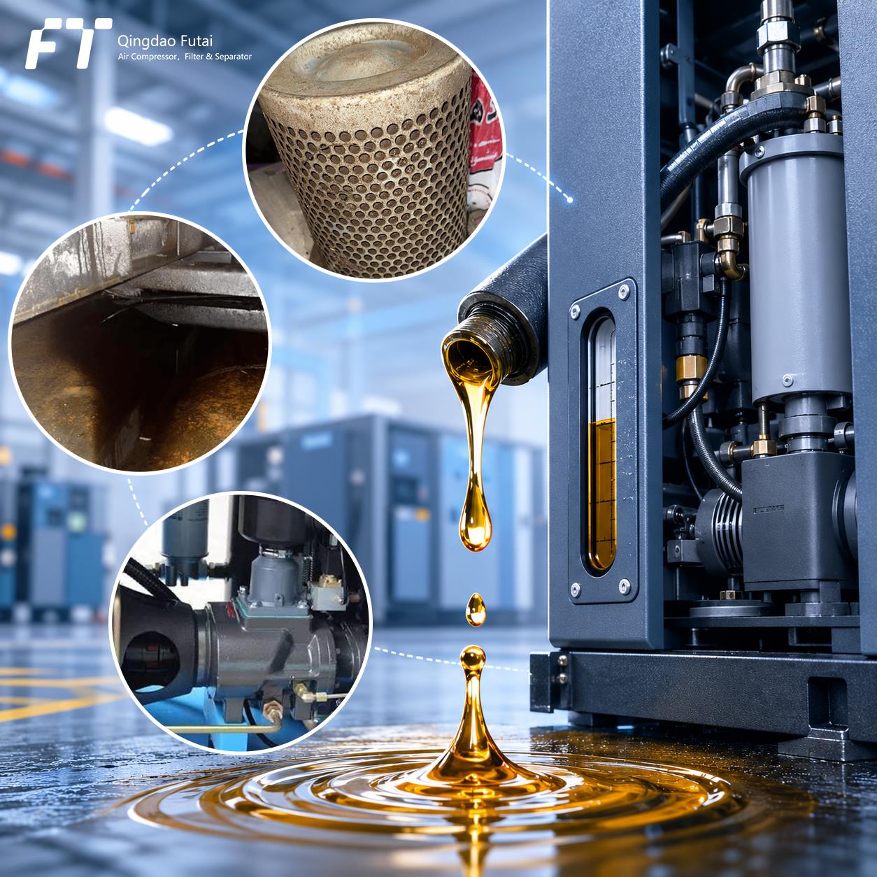 A sudden increase in air compressor oil consumption is 90% likely due to these 3 reasons.